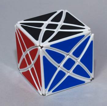 Rubikova kostka s otáčením kolem rohu bílá - přední strana